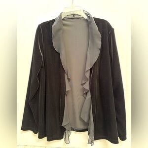 Chico’s Travellers Black Velvet Cardigan Size 2